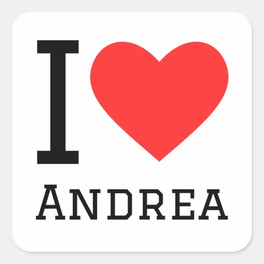 Ik hou van andrea vierkante sticker (Voorkant)