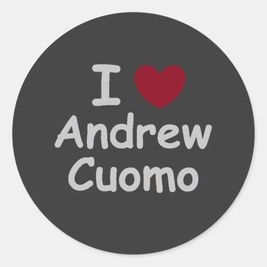 Ik hou van Andrew Cuomo Ronde Sticker (Voorkant)