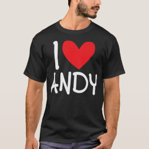 Ik hou van Andy Name Heart Persoonlijke Mannen Guy T-shirt