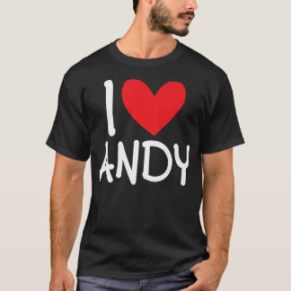 Ik hou van Andy Name Heart Persoonlijke Mannen Guy T-shirt