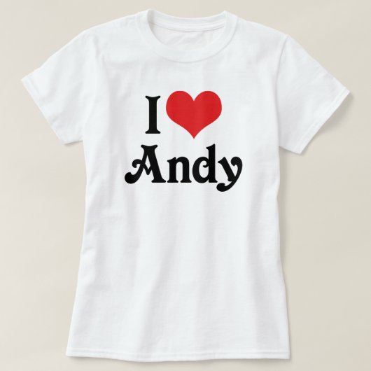 Ik hou van Andy T-shirt (Design voorkant)