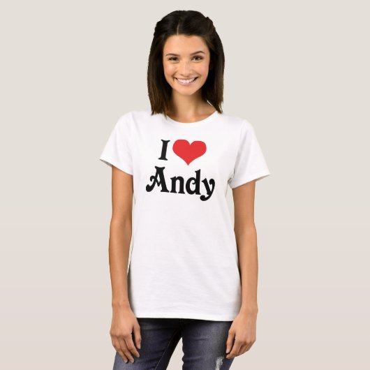 Ik hou van Andy T-shirt (Voorkant volledig)