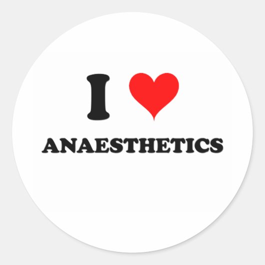 Ik hou van anesthetica ronde sticker (Voorkant)