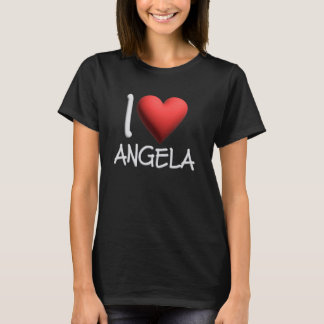 Ik hou van Angela Naam Gepersonaliseerde Girl Woma T-shirt