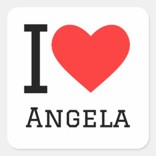 Ik hou van angela vierkante sticker