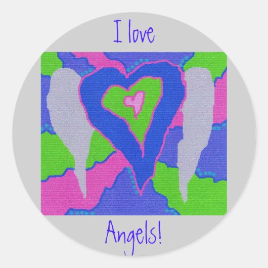 Ik hou van Angels! Ronde Sticker (Voorkant)