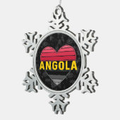 Ik hou van Angola, Angola hart Tin Sneeuwvlok Ornament (Rechts)