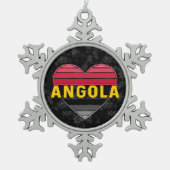 Ik hou van Angola, Angola hart Tin Sneeuwvlok Ornament (Voorkant)
