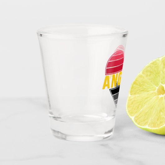 Ik hou van Angola, Angolese hartvlagkleuren Shot Glas (Links)