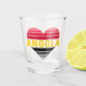 Ik hou van Angola, Angolese hartvlagkleuren Shot Glas (Voorkant)