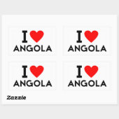 Ik hou van Angola land natie hartsymbool tekst Rechthoekige Sticker (Vel)