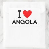 Ik hou van Angola land natie hartsymbool tekst Rechthoekige Sticker (Tas)