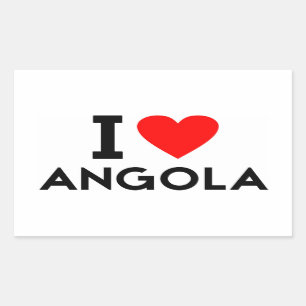 Ik hou van Angola land natie hartsymbool tekst Rechthoekige Sticker