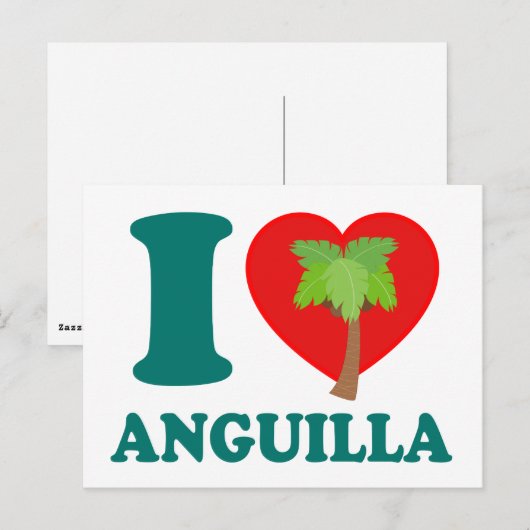 Ik hou van Anguilla Briefkaart (Voorkant / Achterkant)