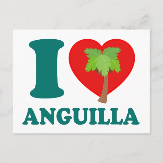 Ik hou van Anguilla Briefkaart (Voorkant)