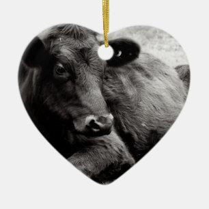 Ik hou van Angus Beef Cow Keramisch Ornament