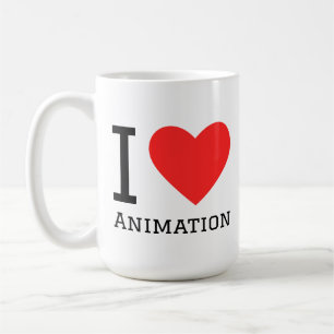 Ik hou van animatie koffiemok