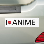 Ik hou van anime bumpersticker (Op auto)