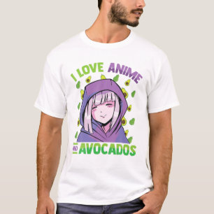 Ik hou van Anime en Avocados - Kawaii Blushing Ota T-shirt