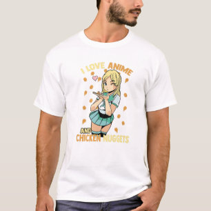 Ik hou van Anime en Chicken Nuggets - Cute Kawaii  T-shirt