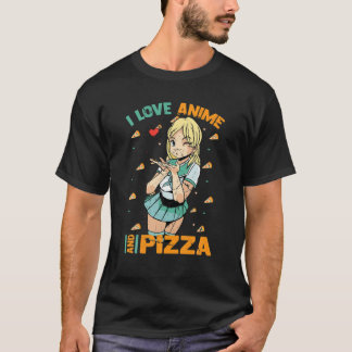 Ik hou van Anime en Pizza - Cute Kawaii - Manga Ot T-shirt