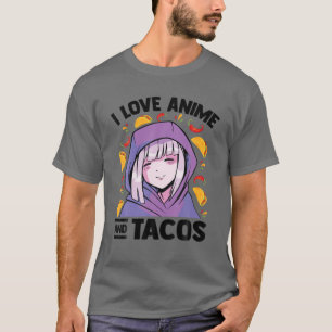 Ik hou van Anime en Tacos - Kawaii Blushing Otaku  T-shirt
