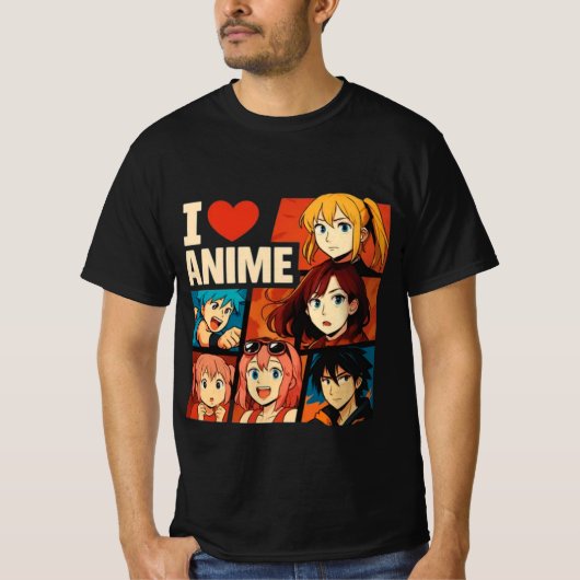 Ik hou van anime fan art t-shirt (Voorkant)