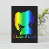 ik hou van anime grappige manga cosplay feestdagenkaart (Staand voorkant)