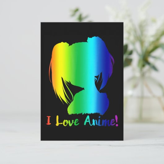 ik hou van anime grappige manga cosplay kaart (Staand voorkant)