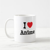 Ik hou van Anime hart op maat Koffiemok (Links)