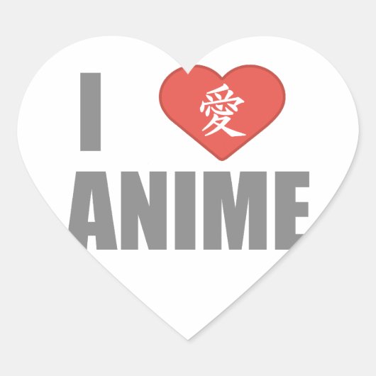 Ik hou van Anime Hart Sticker (Voorkant)