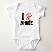 Ik hou van Anime Japans Ai kanji geek nerd grappig Romper (Voorkant)