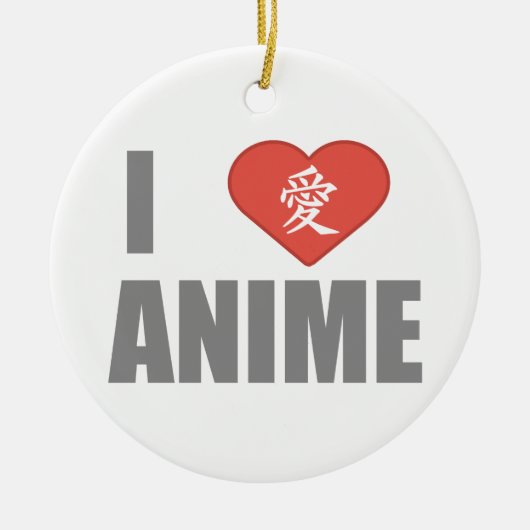 Ik hou van Anime Keramisch Ornament (Voorkant)