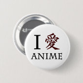 Ik hou van Anime Ronde Button 5,7 Cm (Voorkant /achterkant)