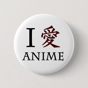 Ik hou van Anime Ronde Button 5,7 Cm