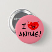 Ik hou van Anime Ronde Button 5,7 Cm (Voorkant /achterkant)