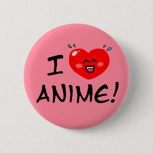 Ik hou van Anime Ronde Button 5,7 Cm