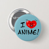 Ik hou van Anime Ronde Button 5,7 Cm (Voorkant /achterkant)