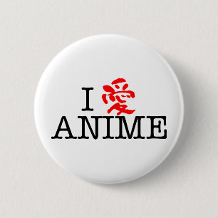 Ik hou van Anime Ronde Button 5,7 Cm