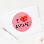 Ik hou van Anime Ronde Sticker (Envelop)