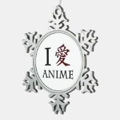 Ik hou van Anime Tin Sneeuwvlok Ornament (Rechts)