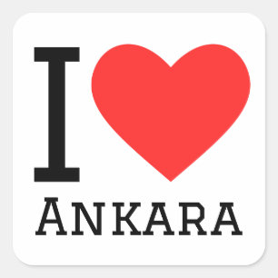 Ik hou van Ankara Vierkante Sticker