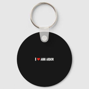 Ik hou van Ann Arbor Michigan Hart Reis Vakantie Sleutelhanger