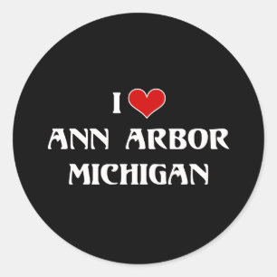 Ik hou van Ann Arbor, Michigan Ronde Sticker