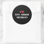Ik hou van Ann Arbor, Michigan Ronde Sticker (Tas)