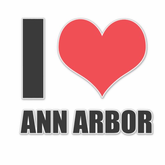 Ik hou van Ann Arbor Sticker (Voorkant)