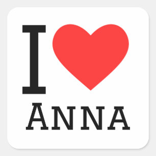 Ik hou van anna vierkante sticker
