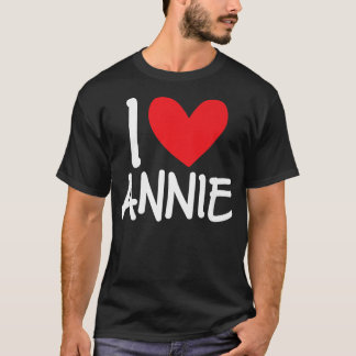 Ik hou van Annie Name Heart Persoonlijke Mannen Gu T-shirt