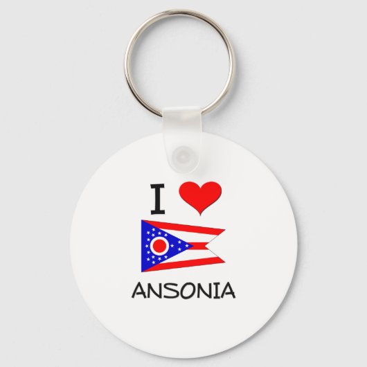 Ik hou van Ansonia Ohio Sleutelhanger (Voorkant)