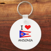 Ik hou van Ansonia Ohio Sleutelhanger (Voorkant)